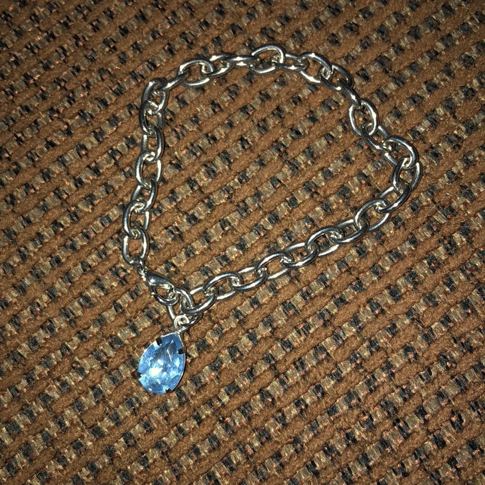 3 for $10 Silver tone bracelet with blue gem 💎
